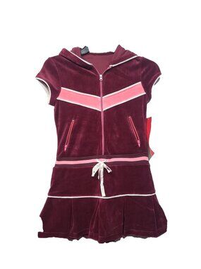 Limited Too VIntage Y2K Velour Mini Dress Size 10 Red NWT